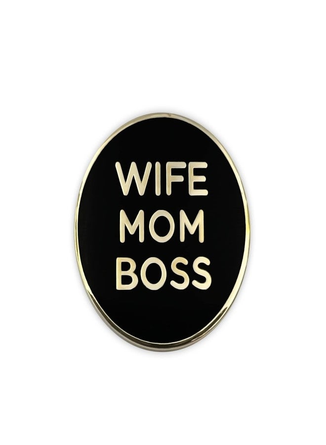 PinMaze Wife Mom Boss Lapel Pin - Cool Inspirational Message Brooch for Shirt Hat Jacket Hoodie - Image 1